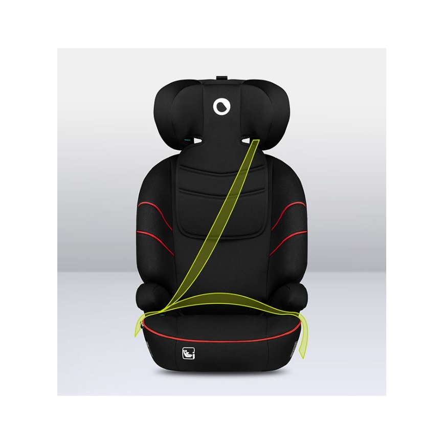 Lionelo - Silla para coche LARS i-Tamaño 100-150 cm negro/rojo