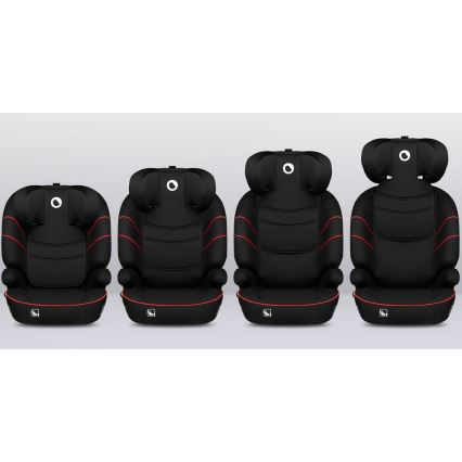 Lionelo - Silla para coche LARS i-Tamaño 100-150 cm negro/rojo