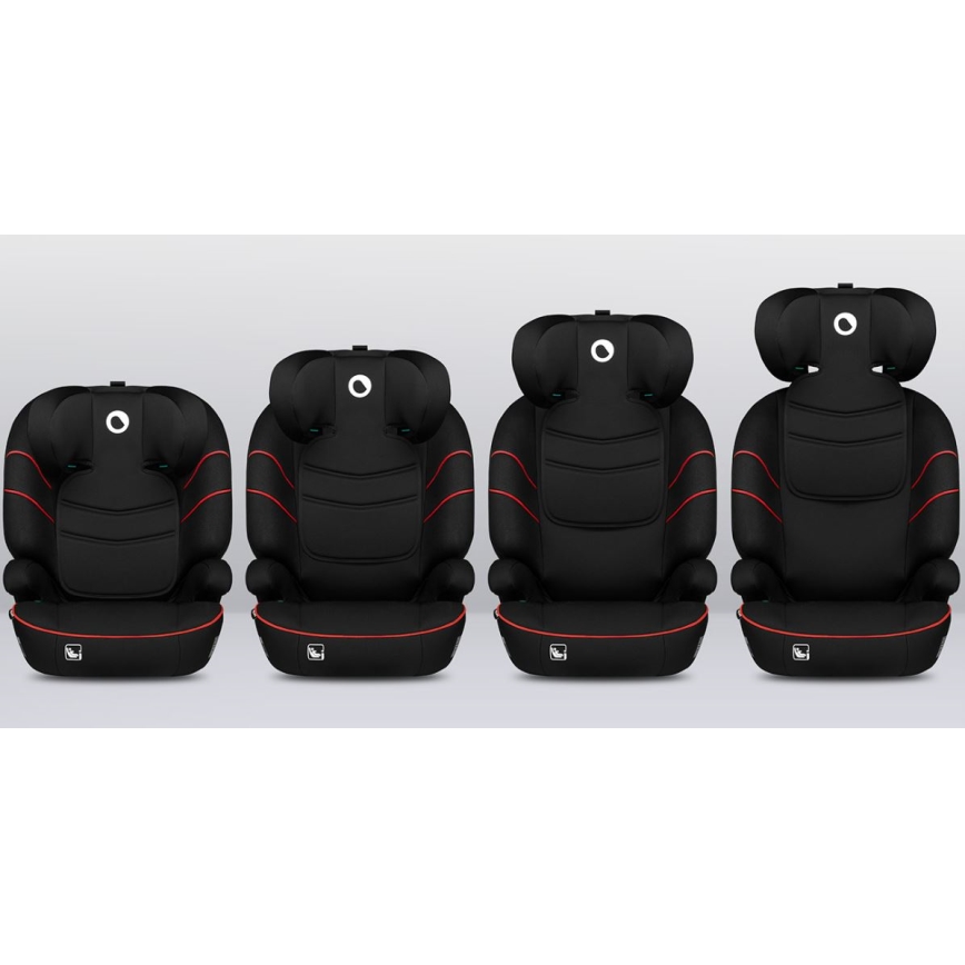 Lionelo - Silla para coche LARS i-Tamaño 100-150 cm negro/rojo