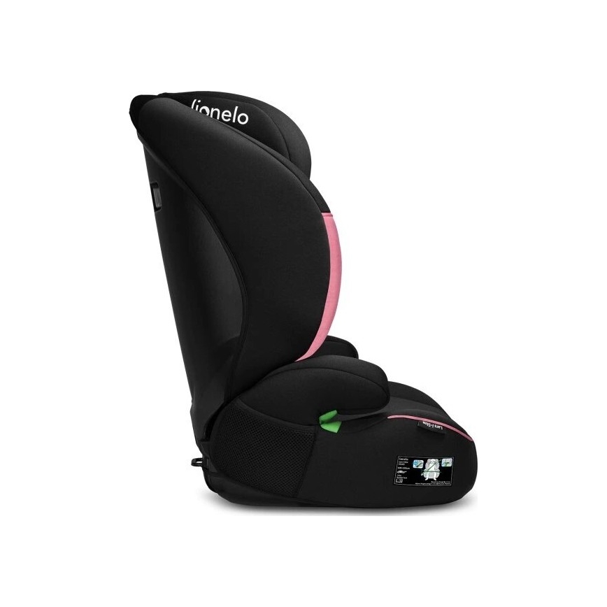 Lionelo - Silla para coche LARS i-Tamaño 100-150 cm negro/rosa