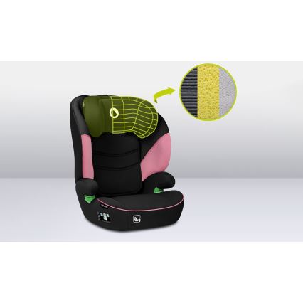 Lionelo - Silla para coche LARS i-Tamaño 100-150 cm negro/rosa