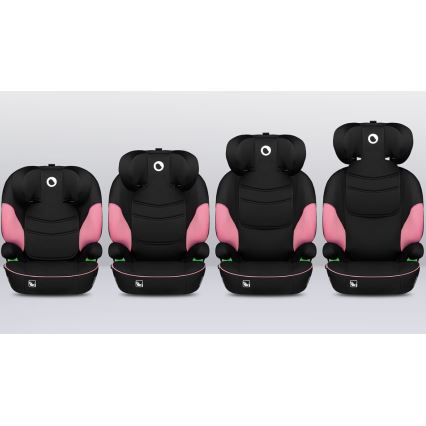 Lionelo - Silla para coche LARS i-Tamaño 100-150 cm negro/rosa