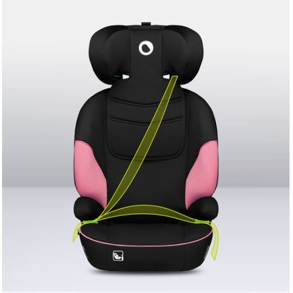 Lionelo - Silla para coche LARS i-Tamaño 100-150 cm negro/rosa