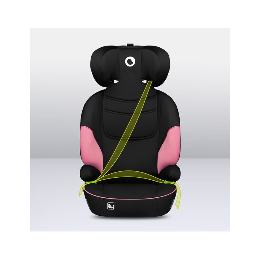 Lionelo - Silla para coche LARS i-Tamaño 100-150 cm negro/rosa