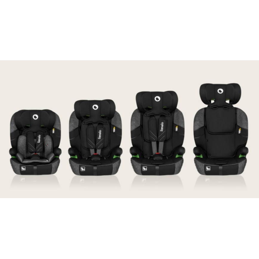 Lionelo - Silla para coche LEVI ONE i-Tamaño 76-150 cm negro/gris