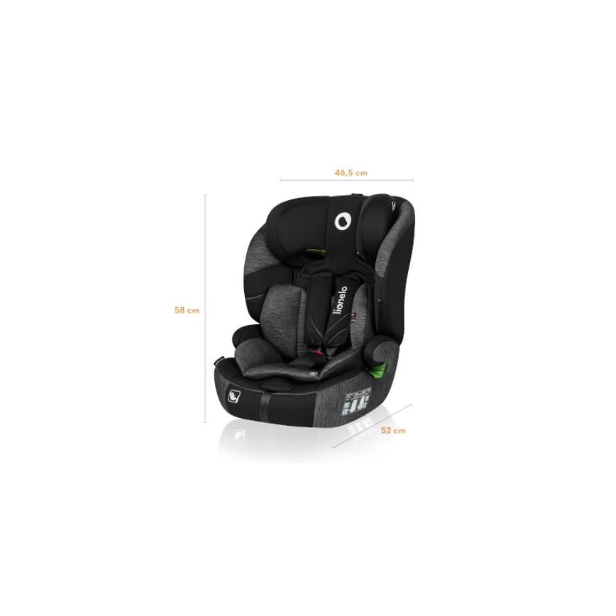 Lionelo - Silla para coche LEVI ONE i-Tamaño 76-150 cm negro/gris