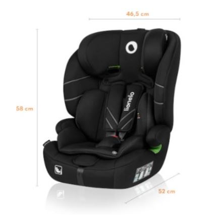 Lionelo - Silla para coche LEVI ONE i-Tamaño 76-150 cm negro