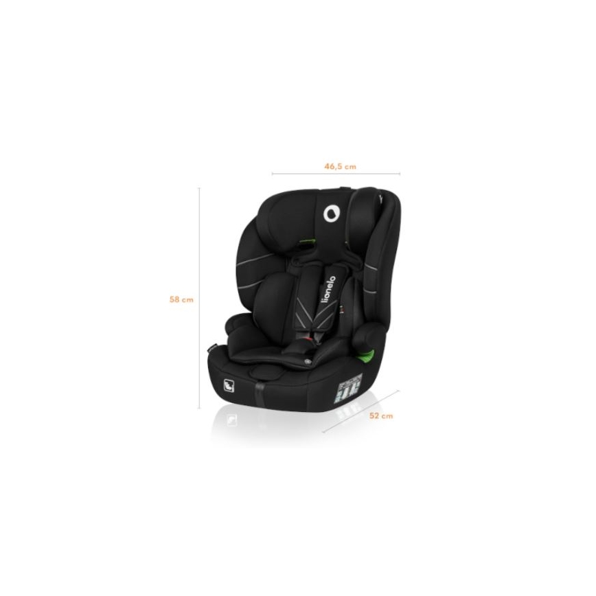 Lionelo - Silla para coche LEVI ONE i-Tamaño 76-150 cm negro