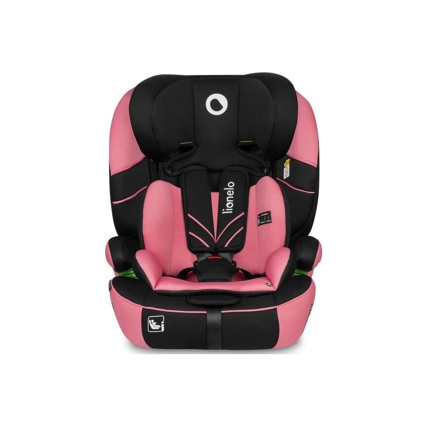 Lionelo - Silla para coche LEVI ONE i-Tamaño 76-150 cm negro/rosa