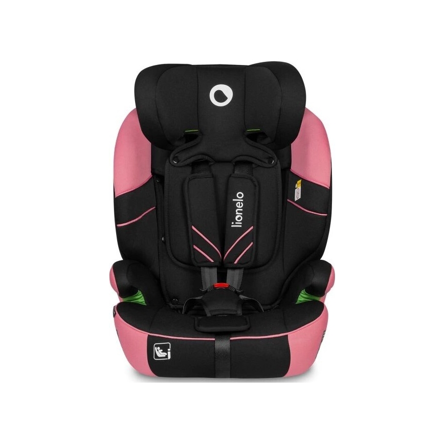 Lionelo - Silla para coche LEVI ONE i-Tamaño 76-150 cm negro/rosa