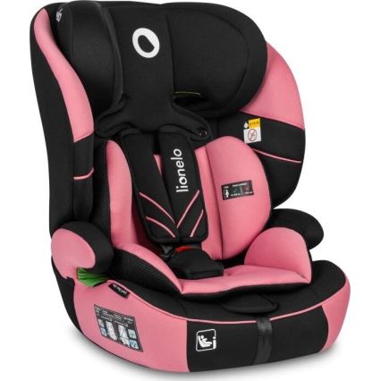 Lionelo - Silla para coche LEVI ONE i-Tamaño 76-150 cm negro/rosa