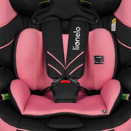 Lionelo - Silla para coche LEVI ONE i-Tamaño 76-150 cm negro/rosa