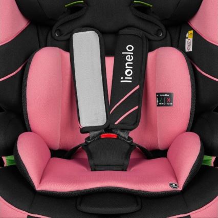 Lionelo - Silla para coche LEVI ONE i-Tamaño 76-150 cm negro/rosa