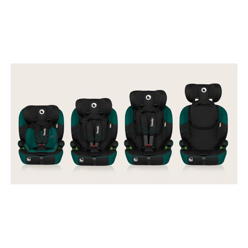 Lionelo - Silla para coche LEVI ONE i-Tamaño 76-150 cm negro/verde