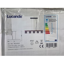 Lucande - Lámpara de araña KALINDA 5xE14/40W/230V concreto