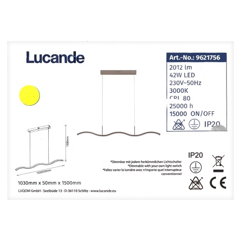 Lucande - Lámpara de araña LED regulable BRAMA LED/42W/230V
