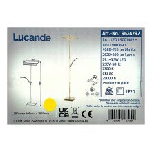 Lucande - Lámpara de pie LED regulable PARTHENA LED/29,1W/230V + LED/5,3W/230V
