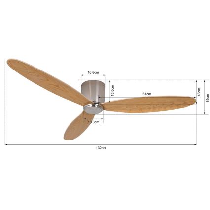 Lucci air 210519 - Ventilador de techo AIRFUSION RADAR cromo/madera + mando a distancia