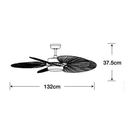 Lucci Air 210655 - Ventilador de techo LED BALI 1xGX53/18W/230V marrón + mando a distancia