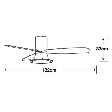 Lucci Air 210663 - Ventilador de techo LED regulable FLUSSO 1xGX53/18W/230V marrón + mando a distancia
