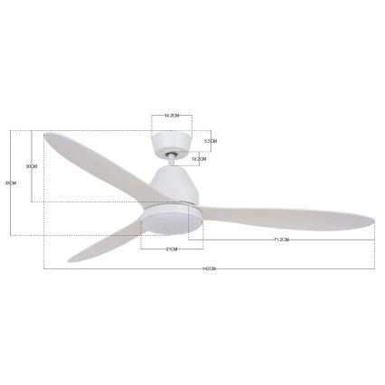 Lucci air 213043 - Ventilador de techo LED WHITEHAVEN GX53/17W/230V blanco + mando a distancia