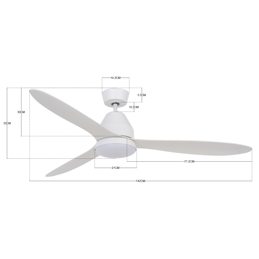 Lucci air 213043 - Ventilador de techo LED WHITEHAVEN GX53/17W/230V blanco + mando a distancia