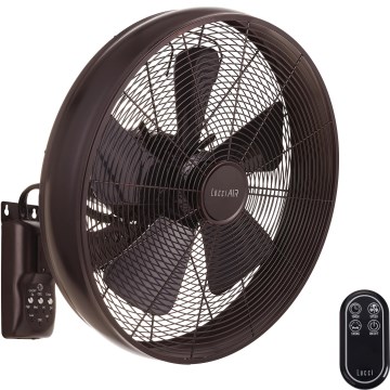 Lucci air 213125 - Ventilador de pared BREEZE 55W/230V negro/marrón + mando a distancia