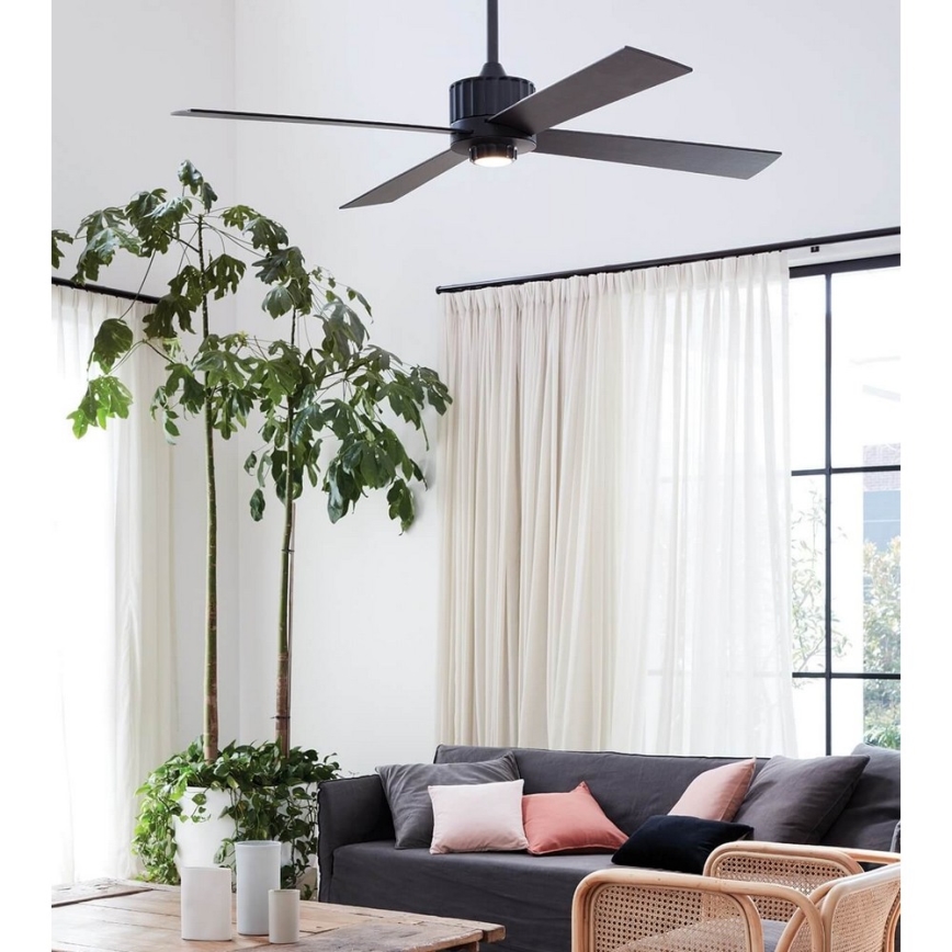 Lucci air 213170 - Ventilador de techo LED NEWPORT negro + mando a distancia