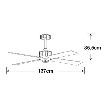 Lucci air 213170 - Ventilador de techo LED NEWPORT negro + mando a distancia