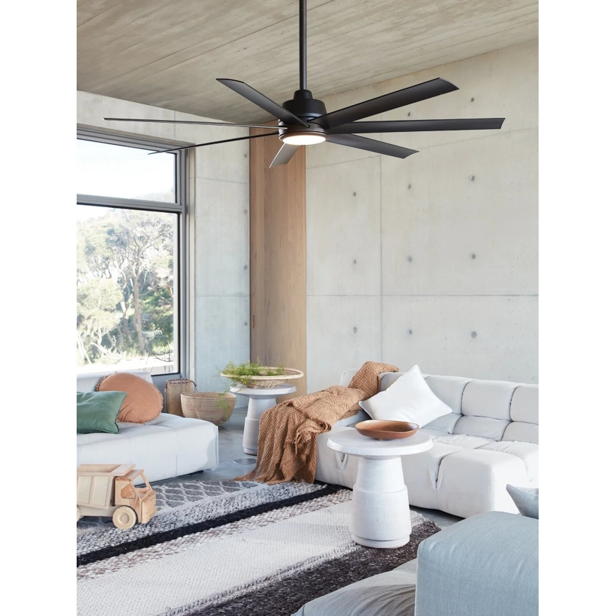 Lucci Air 21318349 - Ventilador de techo LED regulable ATLANTA 1xGX53/12W/230V diá. 142 cm negro + control remoto
