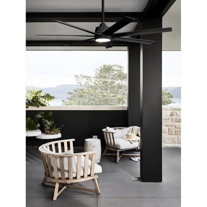 Lucci Air 21318349 - Ventilador de techo LED regulable ATLANTA 1xGX53/12W/230V diá. 142 cm negro + control remoto