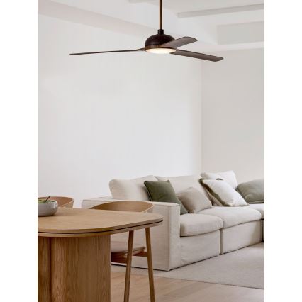 Lucci air 213301 - Ventilador de techo LED regulable UNIONE 1xGX53/12W/230V marrón/cromo brillante + control remoto