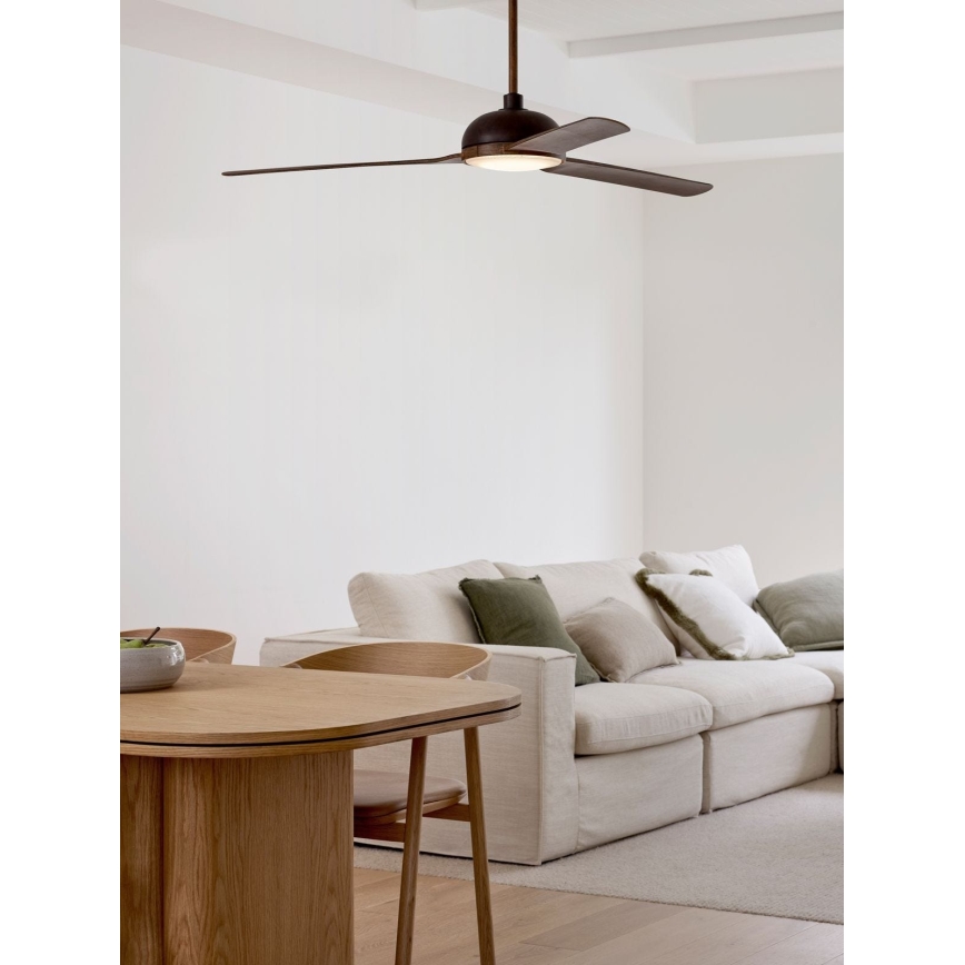 Lucci air 213301 - Ventilador de techo LED regulable UNIONE 1xGX53/12W/230V marrón/cromo brillante + control remoto