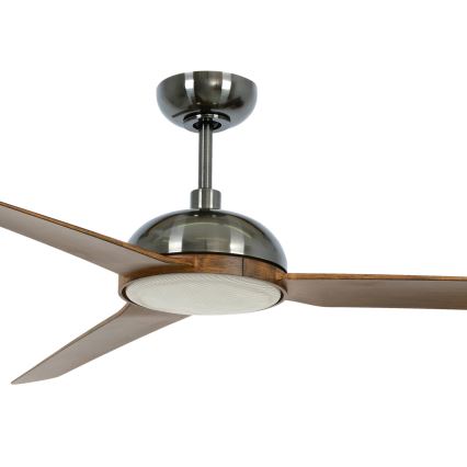 Lucci air 213301 - Ventilador de techo LED regulable UNIONE 1xGX53/12W/230V marrón/cromo brillante + control remoto