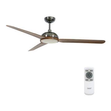 Lucci air 213301 - Ventilador de techo LED regulable UNIONE 1xGX53/12W/230V marrón/cromo brillante + control remoto
