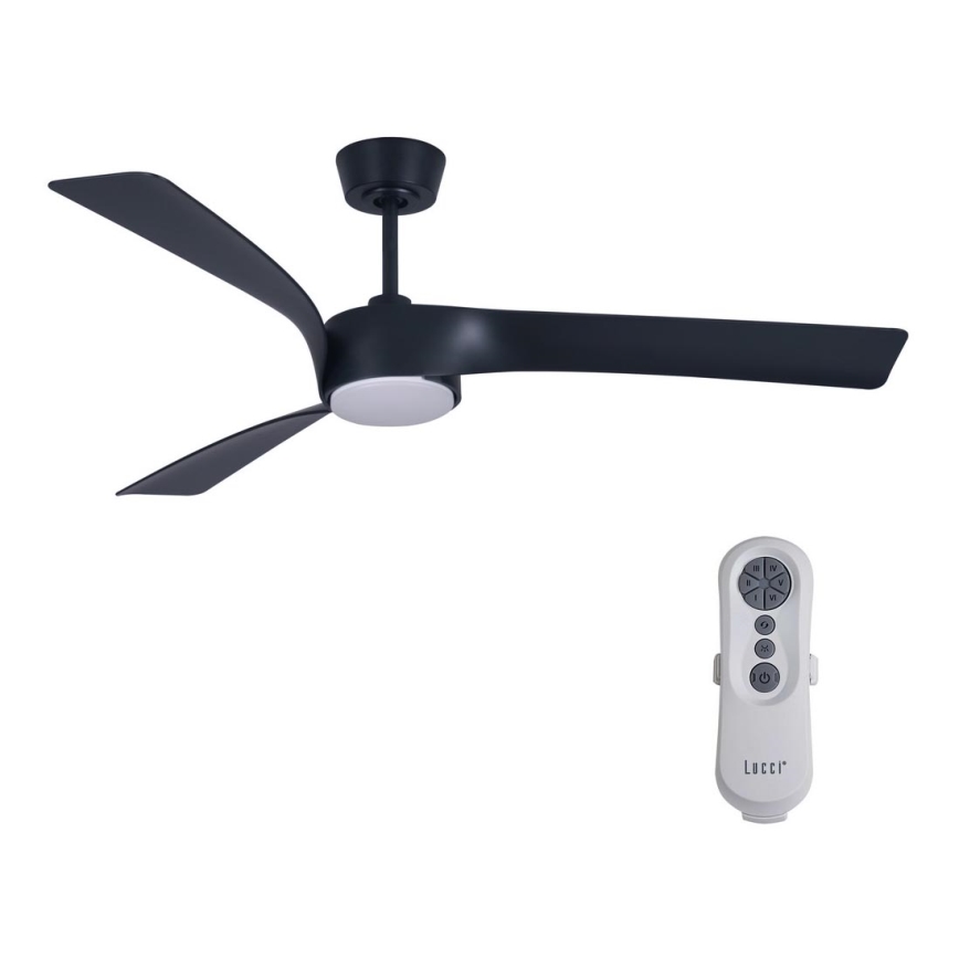 Lucci air 213358 - Ventilador de techo LED regulable LINE 1xGX53/12W/230V negro + mando a distancia