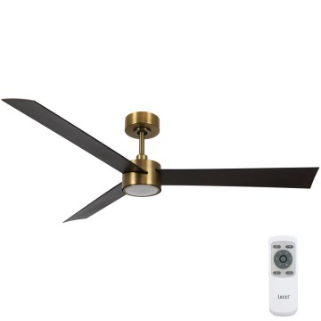 Lucci air 21610549- Ventilador de techo LED regulable CLIMATE 1xGX53/12W/230V wengué/dorado + mando a distancia