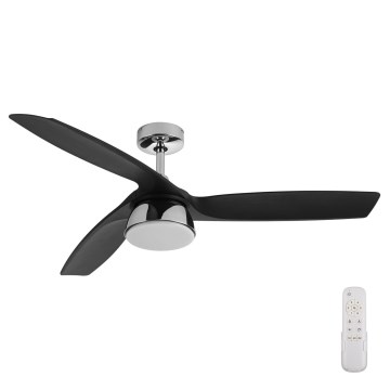 Lucci air 513072 - Ventilador de techo LED regulable BRONX LED/18W/230V 3000/4000/6000K negro/cromo brillante + control remoto