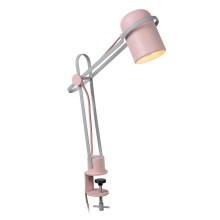Lucide 05535/01/66 - Lámpara de mesa infantil con clip BASTIN 1xE14/25W/230V rosa