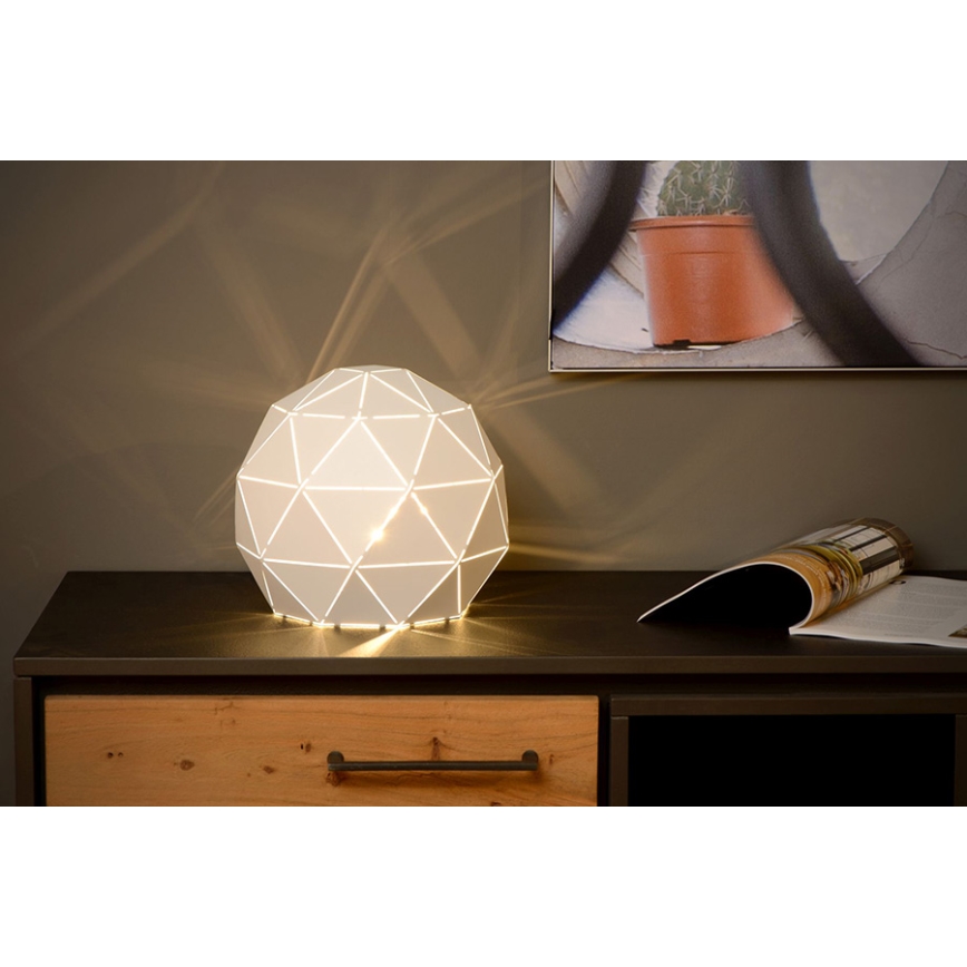 Lucide 21509/25/31 - Lámpara de mesa OTONA 1xE27/25W/230V blanco