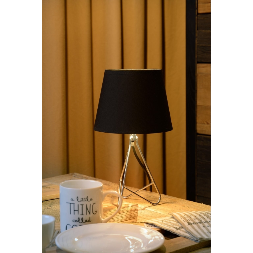 Lucide 47500/81/11 - Lámpara de mesa GITTA 1xE14/40W/230V negro