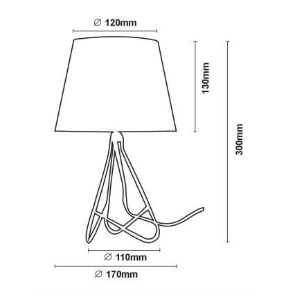 Lucide 47500/81/11 - Lámpara de mesa GITTA 1xE14/40W/230V negro