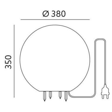 Luminaria decorativa exterior GARDEN BALL 1xE27/40W/230V IP65 diá. 38 cm