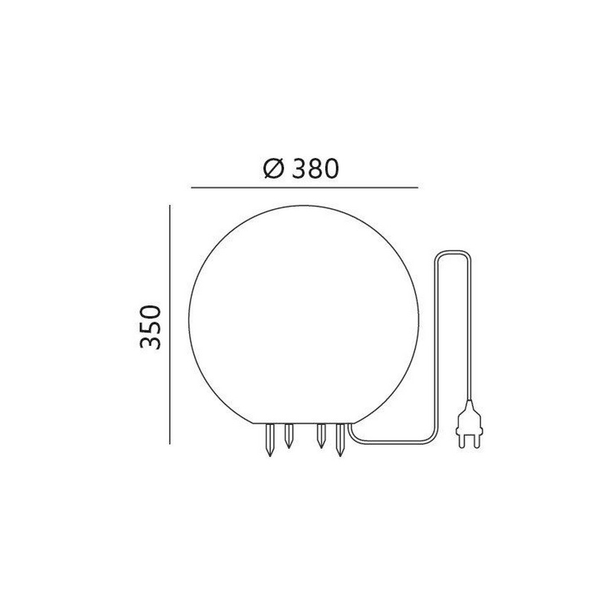 Luminaria decorativa exterior GARDEN BALL 1xE27/40W/230V IP65 diá. 38 cm
