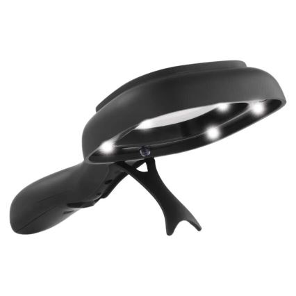 Lupa LED 2,5xZOOM con retroiluminación y luz UV LED/UV/2xAAA