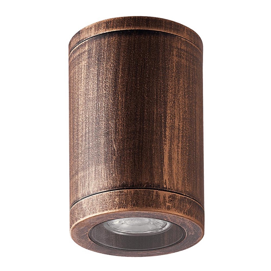 Luxera 48326 - Plafón de exterior MOPTI 1xGU10/7W/230V IP54 bronce