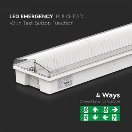 Luz de emergencia LED EMERGENCY EXIT LED/3W/230V 6400K IP65