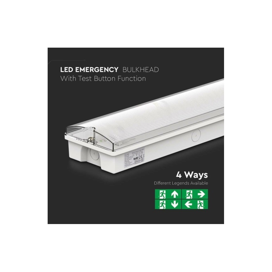Luz de emergencia LED EMERGENCY EXIT LED/3W/230V 6400K IP65