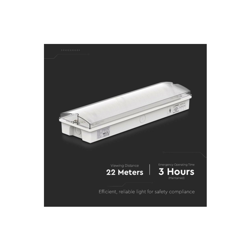 Luz de emergencia LED EMERGENCY EXIT LED/3W/230V 6400K IP65