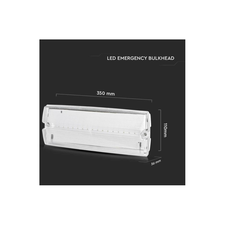 Luz de emergencia LED EMERGENCY EXIT LED/3W/230V 6400K IP65